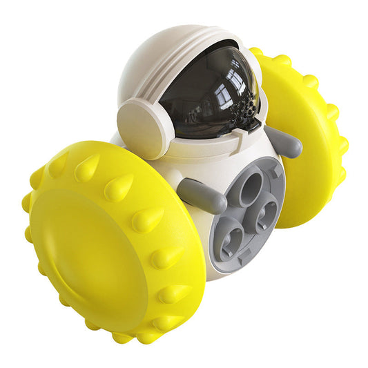 Vibe Geeks Pet Food Dispenser Tumbler Dog Treat Toy - Yellow