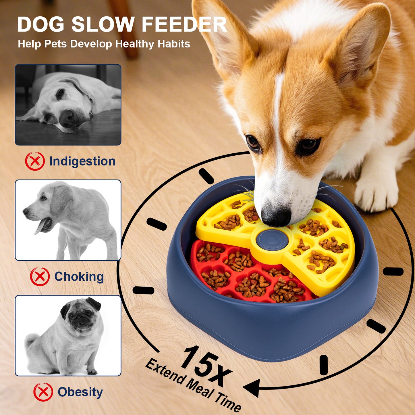 Interactive Dog Puzzle Feeder Bowl - Slow Eating & Mental Stimulation Toy for Small Medium Breeds