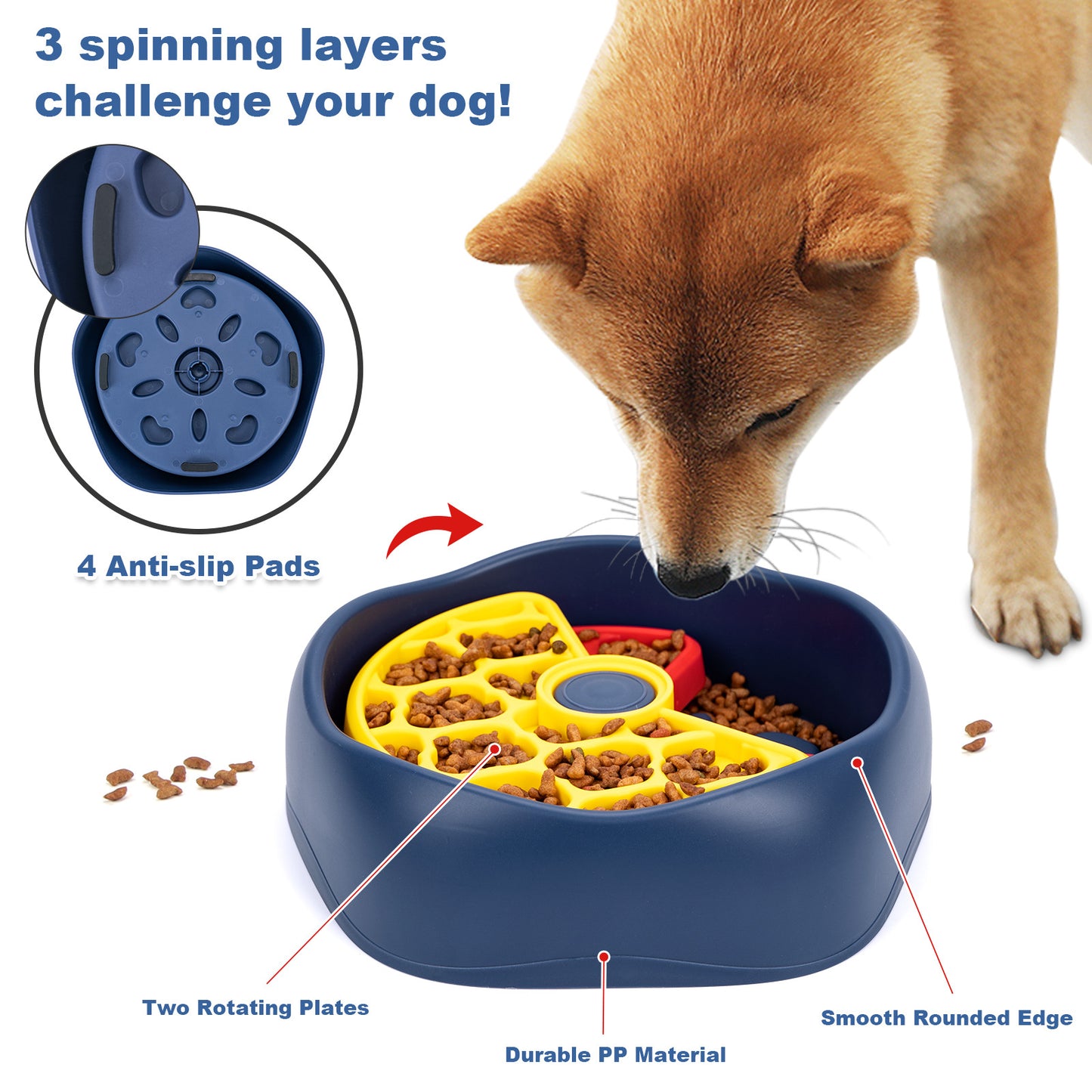 Interactive Dog Puzzle Feeder Bowl - Slow Eating & Mental Stimulation Toy for Small Medium Breeds
