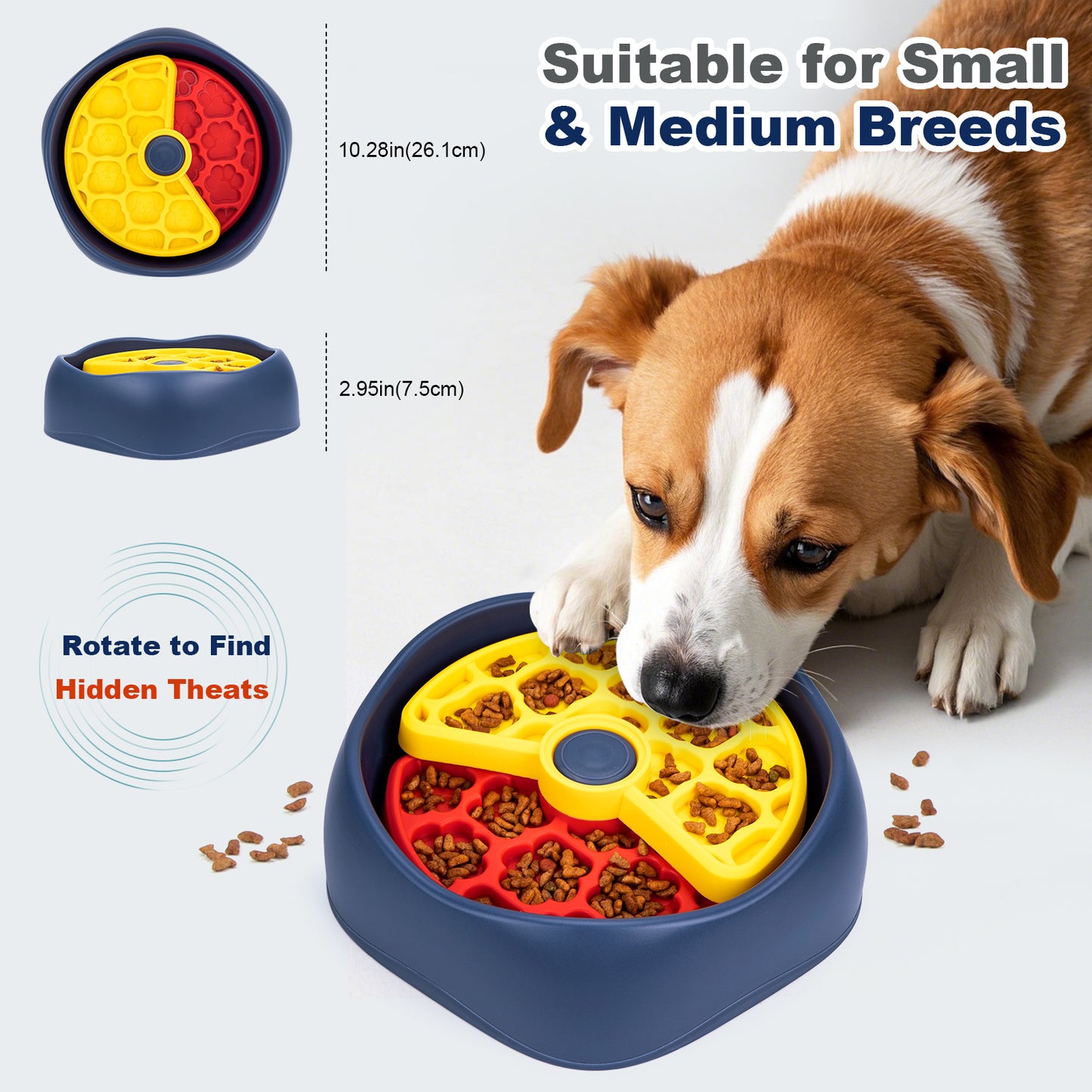 Interactive Dog Puzzle Feeder Bowl - Slow Eating & Mental Stimulation Toy for Small Medium Breeds