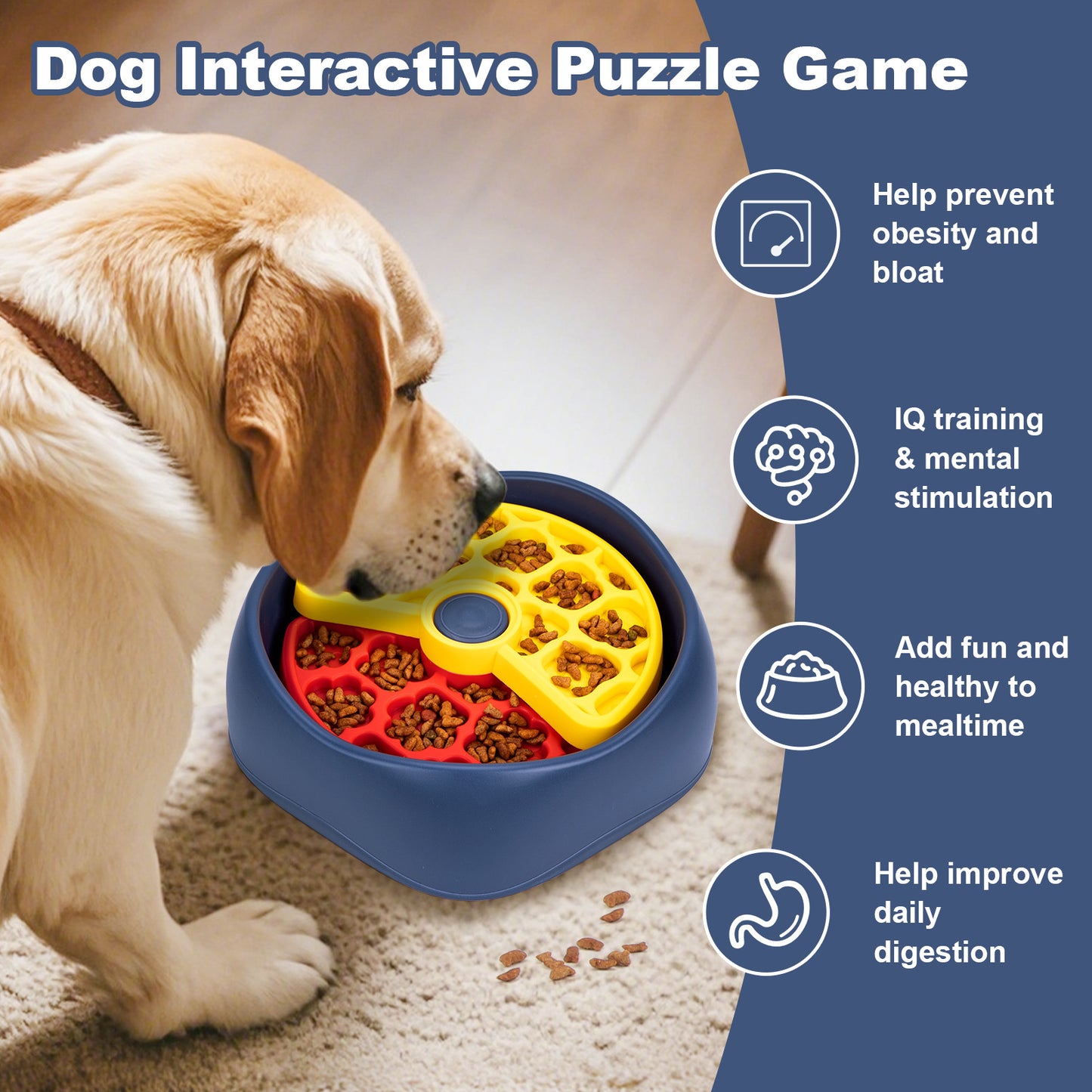 Interactive Dog Puzzle Feeder Bowl - Slow Eating & Mental Stimulation Toy for Small Medium Breeds