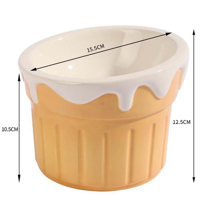 Premium Elevated Pet Bowl with Ergonomic 15° Tilt & Large Capacity - ice-cream cone