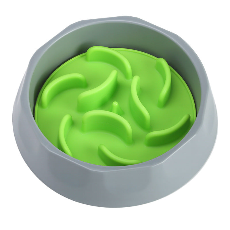 Slow Feeder Dog Bowl Set - Anti-Choke Puzzle Feeder Insert & Bowl - Cyan