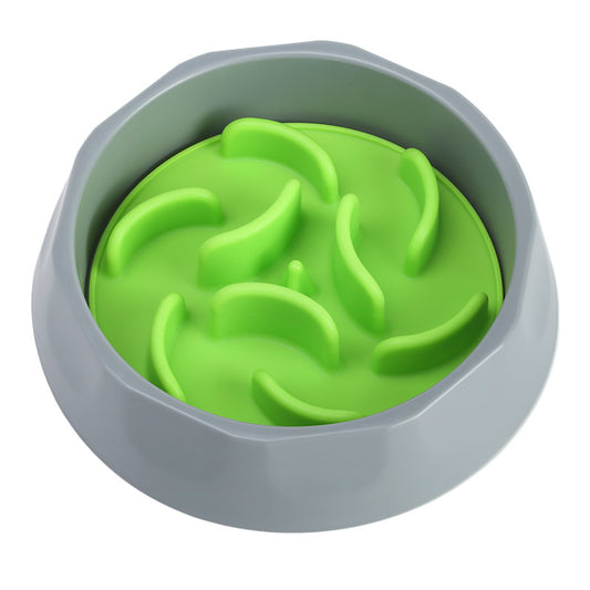 Slow Feeder Dog Bowl Set - Anti-Choke Puzzle Feeder Insert & Bowl - Cyan